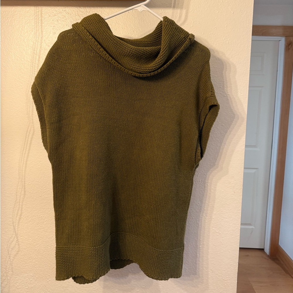 Coldwater Creek Olive Green Cowl Neck Knit Sweater M 10-12